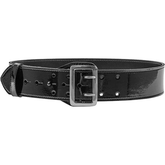 2.25" Fully Lined High Gloss Sam Browne Leather Belt With Chrome Buckle Order✋ - Picture 3 of 6